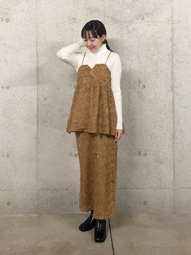 「ファッションを楽しもう」｜「アイテム（キャミソール）」を使った、みてきちさん（レディース・155cm）の冬コーディネート
