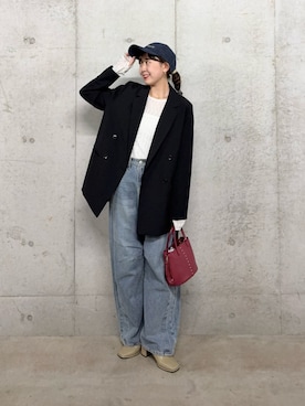 「イチ推しジャケットスタイル」｜「アイテム（その他アウター）」を使った、みてきちさん（レディース・155cm）の秋コーディネート