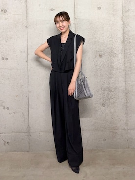 「SENSE OF PLACE by URBAN RESEARCH（センスオブプレイスバイアーバンリサーチ）の3タックスラックスワイドパンツ（その他パンツ）」を使った、みてきちさん（レディース・155cm）の夏コーディネート