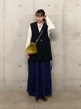 「アイテム（その他アウター、ブラック系）」を使った、みてきちさん（レディース・155cm）の秋コーディネート