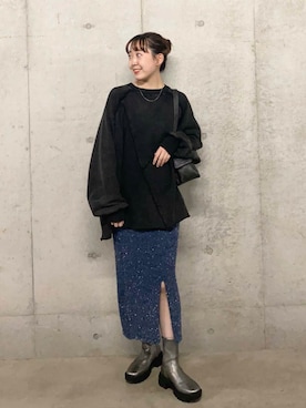 「SENSE OF PLACE by URBAN RESEARCH（センスオブプレイスバイアーバンリサーチ）のヴィンテージルーズスウェット（Tシャツ/カットソー）」を使った、みてきちさん（レディース・155cm）の秋コーディネート