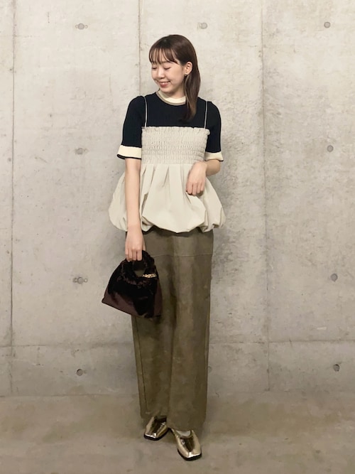 美品 Rene バイカラー ニット セーター 薄手 五分袖 ブルー 36 楽天市場】リンガーネックリブニット トップス ニット 半袖 五分