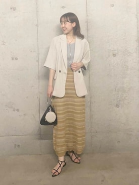 「アイテム（テーラードジャケット）」を使った、みてきちさん（レディース・155cm）の夏コーディネート