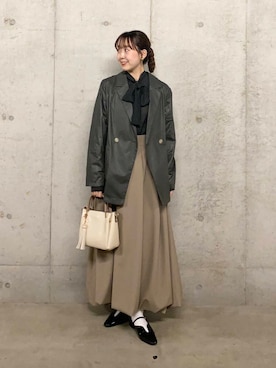 「SENSE OF PLACE by URBAN RESEARCH（センスオブプレイスバイアーバンリサーチ）のメタリックポインテッドシューズ（パンプス）」を使った、みてきちさん（レディース・155cm）の春コーディネート