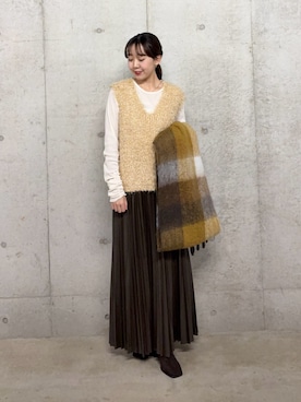 「アイテム（ベスト）」を使った、みてきちさん（レディース・155cm）の秋コーディネート
