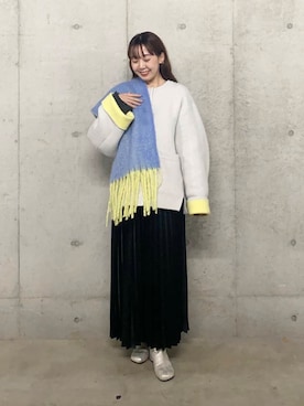 「アイテム（ノーカラーコート）」を使った、みてきちさん（レディース・155cm）の秋コーディネート