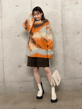 「SENSE OF PLACE by URBAN RESEARCH（センスオブプレイスバイアーバンリサーチ）の『消臭』サイドゴアボリュームソールブーツ（ブーツ）」を使った、みてきちさん（レディース・155cm）の冬コーディネート