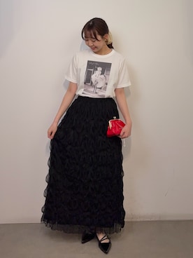 「アイテム（ポーチ）」を使った、みてきちさん（レディース・155cm）の春コーディネート