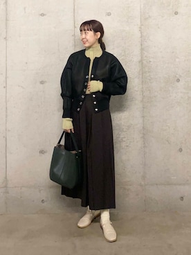 「RODE SKO（ロデスコ）のワンハンドル3WAYバッグ（ハンドバッグ）」を使った、みてきちさん（レディース・155cm）の秋コーディネート