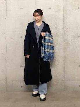 「SENSE OF PLACE by URBAN RESEARCH（センスオブプレイスバイアーバンリサーチ）の『消臭』サイドゴアボリュームソールブーツ（ブーツ）」を使った、みてきちさん（レディース・155cm）の冬コーディネート