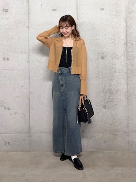 「アイテム（スカート）」を使った、みてきちさん（レディース・155cm）の夏コーディネート