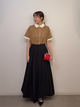 「アイテム（ポーチ）」を使った、みてきちさん（レディース・155cm）の春コーディネート