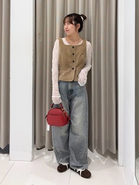 「SENSE OF PLACE by URBAN RESEARCH（センスオブプレイスバイアーバンリサーチ）のアイテム（Tシャツ/カットソー）」を使った、みてきちさん（レディース・155cm）の秋コーディネート