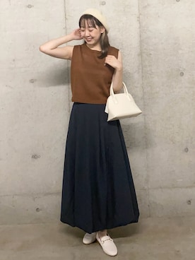 「SMELLY（スメリー）のアイテム（ハンチング/ベレー帽）」を使った、みてきちさん（レディース・155cm）の夏コーディネート