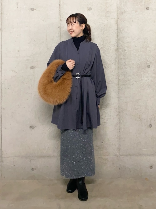 セール】『Shortサイズあり』タックシャツワンピース