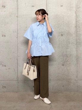 「アイテム（ローファー、ホワイト系）」を使った、みてきちさん（レディース・155cm）の夏コーディネート