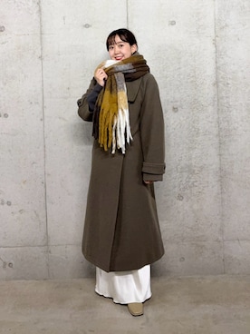 「アイテム（マフラー）」を使った、みてきちさん（レディース・155cm）の秋コーディネート