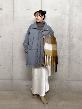 「アイテム（ダウンジャケット/コート）」を使った、みてきちさん（レディース・155cm）の秋コーディネート