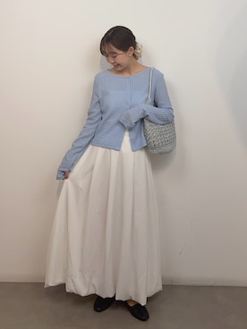 「SENSE OF PLACE by URBAN RESEARCH（センスオブプレイスバイアーバンリサーチ）のダブルストラップカップツキキャミソール（キャミソール、ホワイト系）」を使った、みてきちさん（レディース・155cm）の春コーディネート