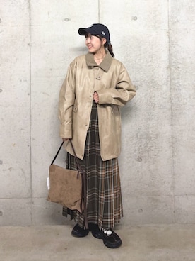 「アイテム（その他アウター）」を使った、みてきちさん（レディース・155cm）の秋コーディネート