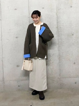 「SENSE OF PLACE by URBAN RESEARCH（センスオブプレイスバイアーバンリサーチ）のポンチタイトスカート（スカート）」を使った、みてきちさん（レディース・155cm）の冬コーディネート