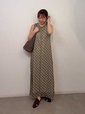 「SENSE OF PLACE by URBAN RESEARCH(センスオブプレイスバイアーバンリサーチ)のグルカミュール(サンダル、ブラウン系)」を使った、みてきちさん(レディース・155cm)の春コーディネート