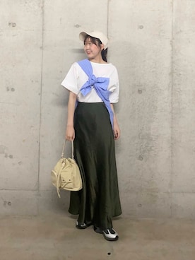 「URTECH」｜「アイテム（キャップ）」を使った、みてきちさん（レディース・155cm）の春コーディネート