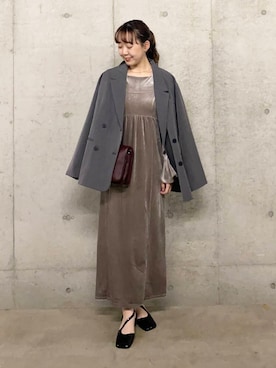 「結婚式」｜「アイテム（その他アウター）」を使った、みてきちさん（レディース・155cm）の秋コーディネート