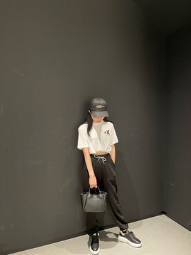 「みんなの白Tフェス」｜「アイテム（ハンドバッグ）」を使った、Misakeyさん（レディース・160cm）の夏コーディネート