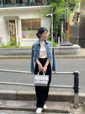 「アツいコーデ全部見せ」｜「アイテム（デニムジャケット）」を使った、Misakeyさん（レディース・160cm）の夏コーディネート