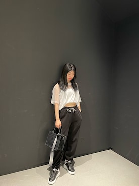 「みんなの白Tフェス」｜「アイテム（スウェットパンツ）」を使った、Misakeyさん（レディース・160cm）の夏コーディネート