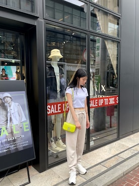 「みんなの白Tフェス」｜「アイテム（スウェットパンツ）」を使った、Misakeyさん（レディース・160cm）の夏コーディネート