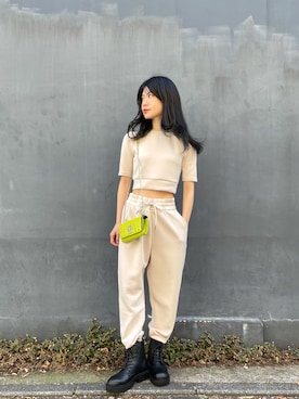 「韓国風コーデ」｜「アイテム（財布/小物）」を使った、Misakeyさん（レディース・160cm）の冬コーディネート
