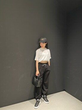 「みんなの白Tフェス」｜「アイテム（スウェットパンツ）」を使った、Misakeyさん（レディース・160cm）の夏コーディネート