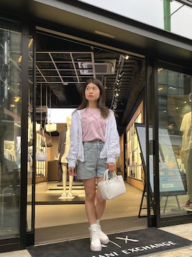 「サマーニット」｜「アイテム（ナイロンジャケット）」を使った、Misakeyさん（レディース・160cm）の春コーディネート