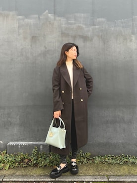 「ARMANI EXCHANGE（アルマーニエクスチェンジ）のアイテム（チェスターコート）」を使った、Misakeyさん（レディース・159cm）の秋コーディネート
