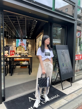 「みんなの白Tフェス」｜「アイテム（スウェットパンツ）」を使った、Misakeyさん（レディース・160cm）の夏コーディネート