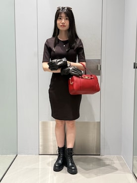 「ARMANI EXCHANGE（アルマーニエクスチェンジ）のアイテム（サングラス、ブラウン系）」を使った、Misakeyさん（レディース・160cm）の秋コーディネート