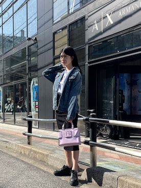 「Tシャツ×デニム」｜「アイテム（デニムジャケット）」を使った、Misakeyさん（レディース・160cm）の冬コーディネート