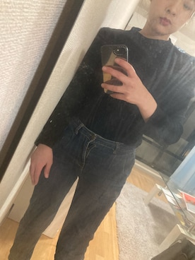 「黒×デニム」｜mikihouse415さん（レディース・156cm）の春コーディネート