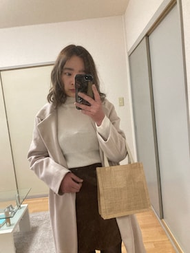 「GRL（グレイル）のアイテム（チェスターコート）」を使った、mikihouse415さん（レディース・156cm）の冬コーディネート