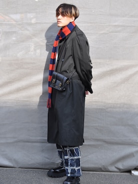 「Dr. Martens（ドクターマーチン）のアイテム（バッグ）」を使った、reijiさん（メンズ・174cm）の冬コーディネート