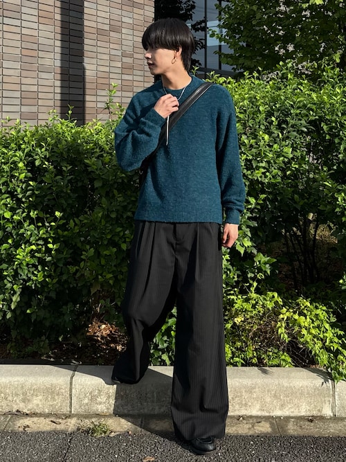 SINSS ブラック ストライプ スラックス S SINSSのパンツを使ったコーディネート(ZOZOTOWN Yahoo!店