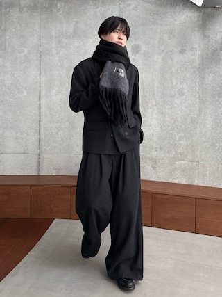 「SINSS（シンス）のTweed three tuck wide slacks / ツイード3タックワイドスラックス（スラックス）」を使った、てるさん（メンズ・181cm）の秋コーディネート