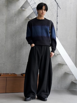 「SINSS(シンス)のWool blend gradation knit / ウールブレンドグラデーションニット(ニット/セーター)」を使った、てるさん(メンズ・181cm)の秋コーディネート