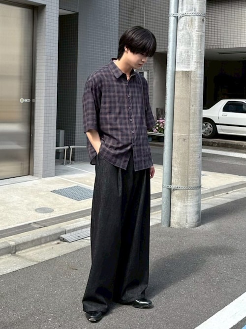 Ombre check HS Shirt / オンブレチェックシャツ（半袖）