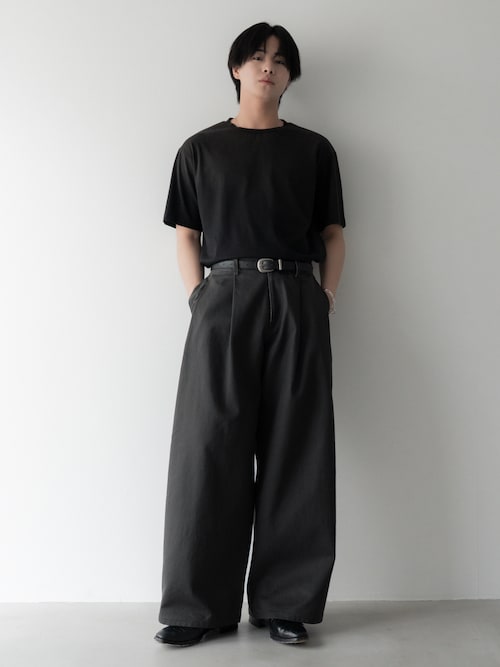 「SINSS(シンス)のVintage gradation compact T-shirt / ヴィンテージグラデーションコンパクトTシャツ(Tシャツ/カットソー)」を使った、てるさん(メンズ・181cm)の春コーディネート