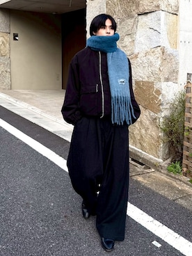 「アイテム（マフラー）」を使った、てるさん（メンズ・181cm）の秋コーディネート