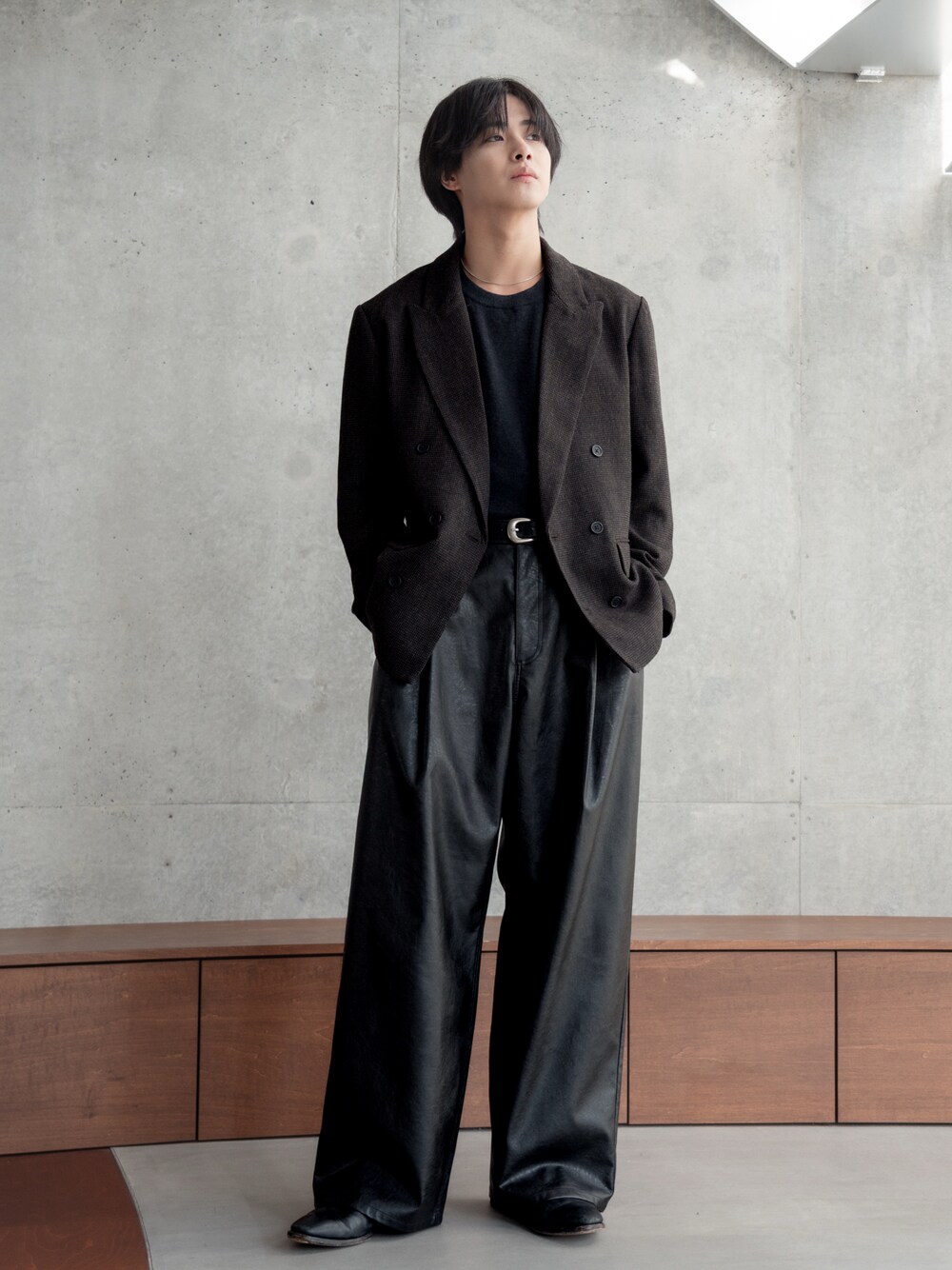 SINSS ツイードダブルテーラードジャケット チャコール SINSS ジャケット テーラードジャケット Tweed double tailored jacket
