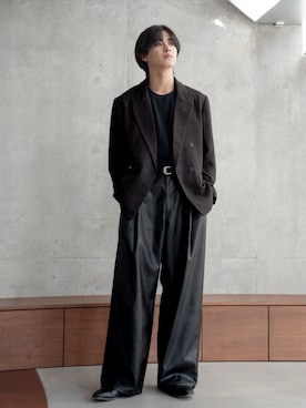 「アイテム（テーラードジャケット）」を使った、てるさん（メンズ・181cm）の冬コーディネート